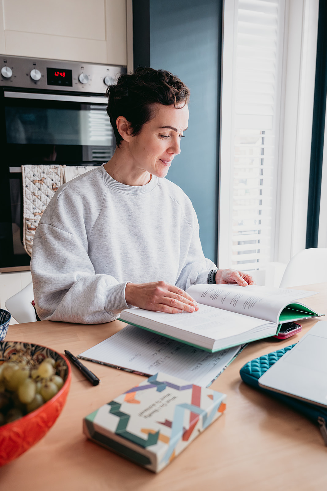 Belinda Moody preparing nutrition content at home